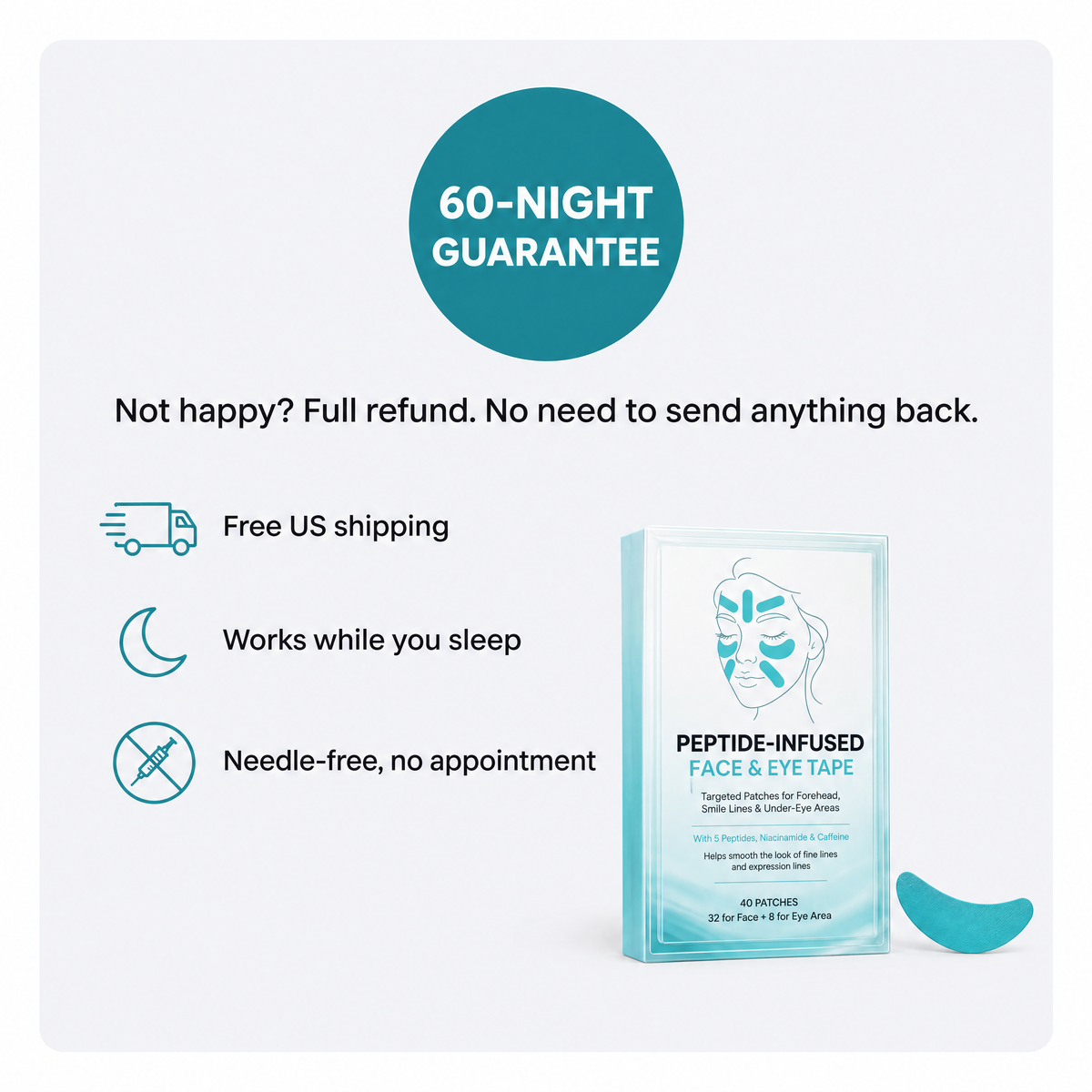 Peptide-Infused Face & Eye Tape – Overnight Smoothing Patches