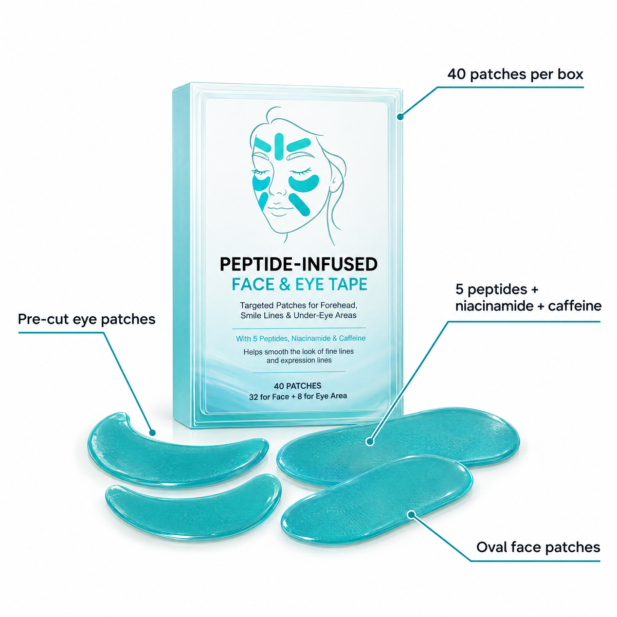 Peptide-Infused Face & Eye Tape – Overnight Smoothing Patches